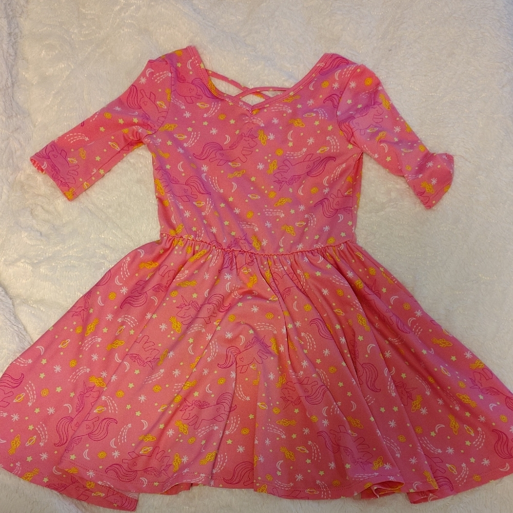 Pink Space Unicorn Dress for Kids Dot Dot Smile